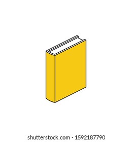 Book cover. Vector line, 3d stroke isometric, color web icon, new flat style. Creative illustration design, abstract idea for infographics.