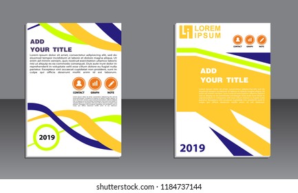 book cover vector modern brochure, abstract flayer with background of buildings. City scene. Layout template.