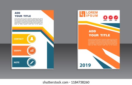 book cover vector modern brochure, abstract flayer with background of buildings. City scene. Layout template.