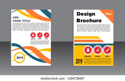 book cover vector modern brochure, abstract flayer with background of buildings. City scene. Layout template.