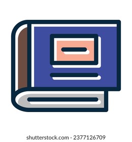 Book Cover Vector Thick Line Filled Dark Colors Icons For Personal And Commercial Use.
