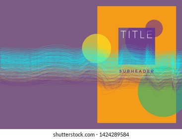 Book cover violet and orange background with multicolored linear texture, semi-transparent circles and title