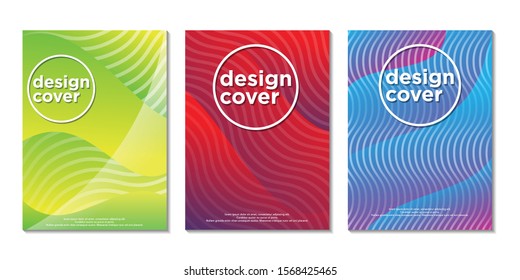 book cover wave gradient color vector template