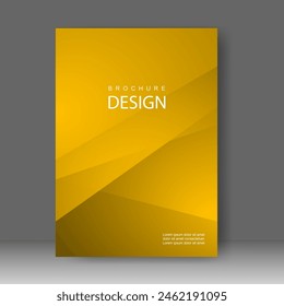 Book cover yellow shape design modern. Annual report. Brochure template, catalog. Simple Flyer promotion. magazine. Vector illustration