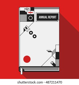 Book cover/print design template with abstract geometric shapes. Useful for banners, covers and posters.
