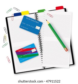 Book and credit cards