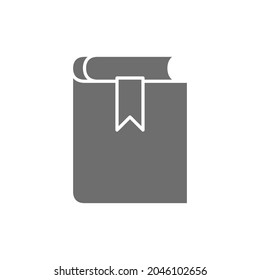 Libro, código administrativo criminal, greyicon de la constitución. Aislado sobre fondo blanco