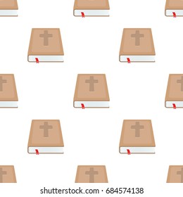Book with a cross on the cover. The Bible. Easter single icon in cartoon style vector symbol stock illustration.