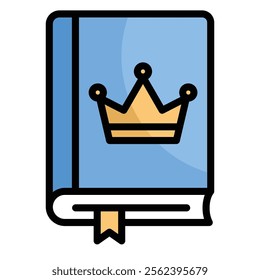 Book And Crown Icon Element For Design