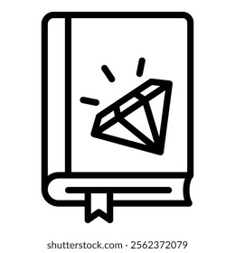 Book And Crystal Icon Element For Design