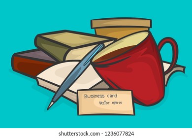 Book and cup coffee vector design art backgrounds