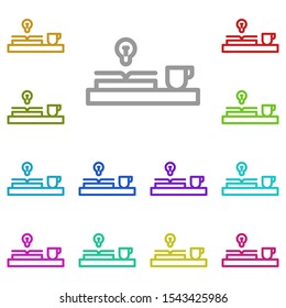 Book, cup, tea, idea multi color icon. Simple thin line, outline vector of book icons for ui and ux, website or mobile application