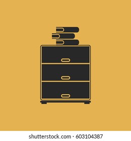 book cupboard icon vector