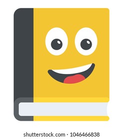 A book with a cute smiley face