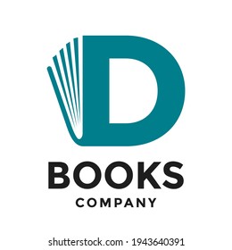 book d letter vector logo template. This design use font symbol suitable for education