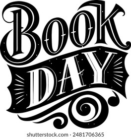 Book day fun school activity lettering