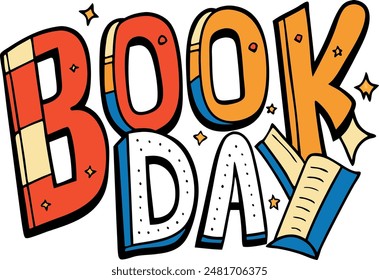 Book day fun school activity lettering