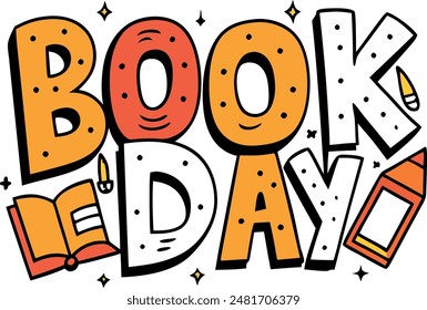Book day fun school activity lettering
