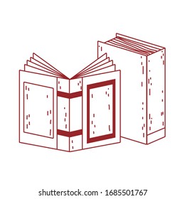 Buchtag, Offenes Lehrbuch lernen einzelne Icon Design Vektorillustration Linie Stil