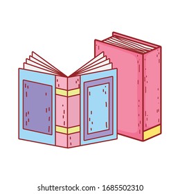 book day, open textbook learn isolated icon design vector illustration
