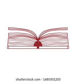book day, open textbook pages read isolated icon design vector illustration line style