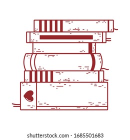 book day, textbook stacked different literature isolated icon design vector illustration line style