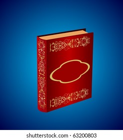 Book decorated with an ornament is isolated. Vector