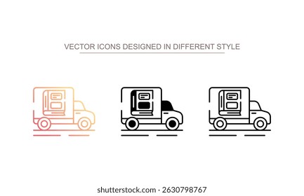 Diseño de icono de entrega de libros con fondo blanco Ilustración de stock