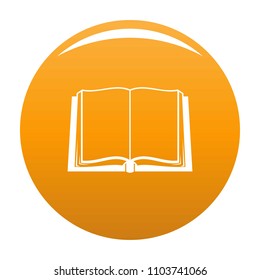 Book deployed icon. Simple illustration of book deployed vector icon for any design orange