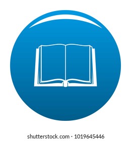 Book deployed icon vector blue circle isolated on white background 