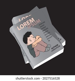 Diseño de libros, combinación de colores gris oscuro y gris claro.