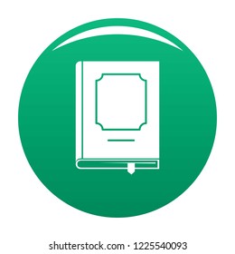 Book design icon. Simple illustration of book design vector icon for any design green