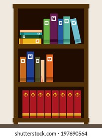 Book design over beige background, vector illustration