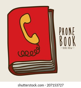 Book design over beige background, vector illustration