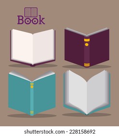 Book design over beige background,vector illustration