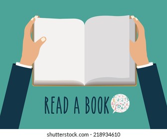 Book design over blue background, vector illustration