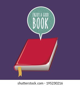 Book  design over purple background, vector illustration