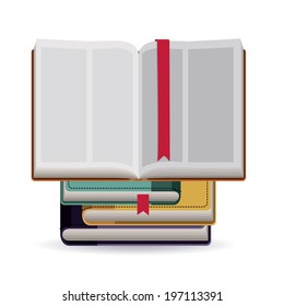 Book design over white background, vector illustration
