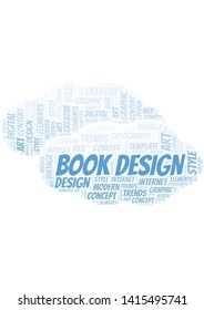 Book Design word cloud. Wordcloud made with text only.