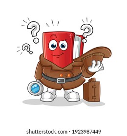 book detective vector. cartoon character