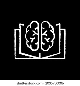 Buch für die Entwicklung der Logik Kreide Symbol. Vektorgrafik einzeln auf Schwarz.