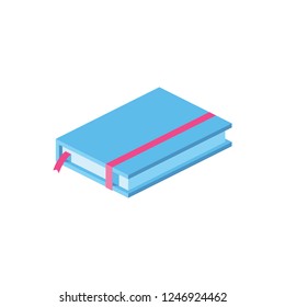 Book, diary, bookmark, Notebook 3d vector isometric icon. Creative idea illustration.