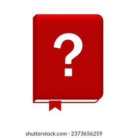 icono del signo de interrogación del diario de libros. Libro rojo Marcador