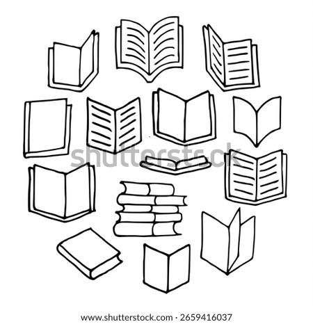book diary reading library hand drawn icons doodle icon for books