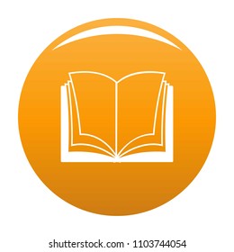 Book dictionary icon. Simple illustration of book dictionary vector icon for any design orange