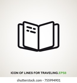 book directory icon of lines for travelers. eps8
