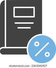 Book Discount Icon image. Suitable for mobile application.