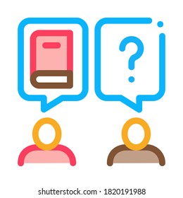 book discussion dialogue icon vector. book discussion dialogue sign. color symbol illustration