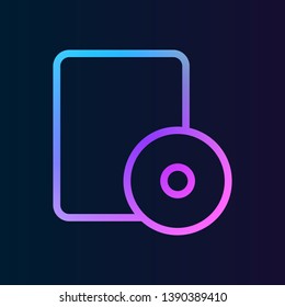 book with disk nolan icon. Simple thin line, outline vector of web icons for UI and UX, website or mobile application