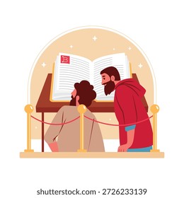 Libro mostrado en una Ilustración vectorial del museo EPS 10 Archivo 